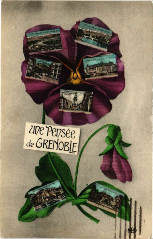 Carte postale ancienne Un pensée de Grenoble à Grenoble