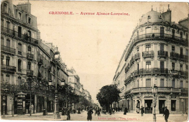 Carte postale ancienne Grenoble - Avenue Alsace-Lorraine à Grenoble