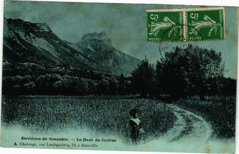 Carte postale ancienne Env. de Grenoble - La Dent de Crolles à Grenoble