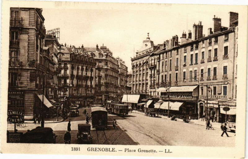 Carte postale ancienne Grenoble - Place Grenette à Grenoble