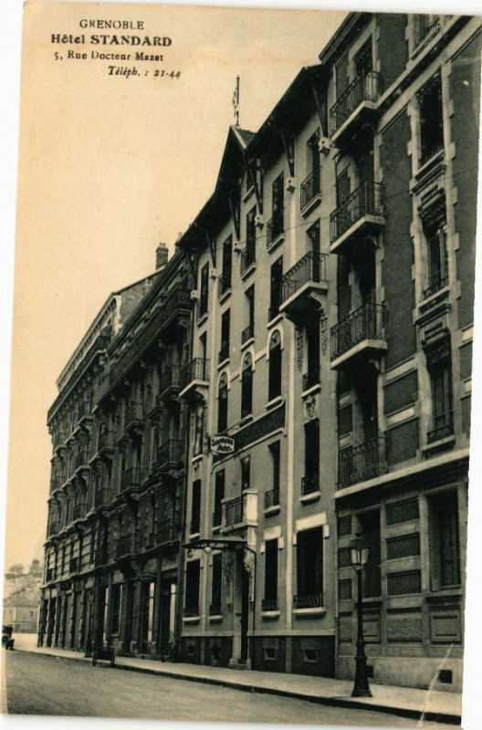 Carte postale ancienne Grenoble - Hotel Standard Rue Docteur Mazet à Grenoble
