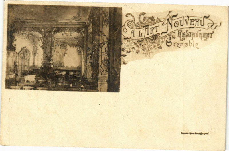 Carte postale ancienne Grenoble - Cafe a l art nouveau à Grenoble