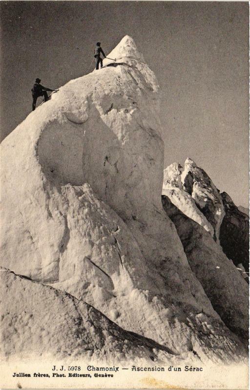 Carte postale ancienne Chamonix Ascension d'un Serac