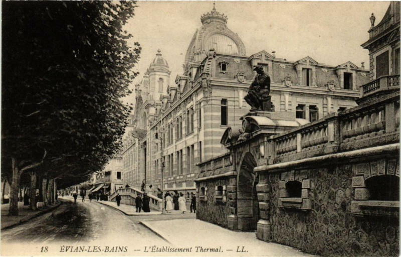 Carte postale ancienne Evian-les-Bains L'Etablissement Thermal à Évian-les-Bains