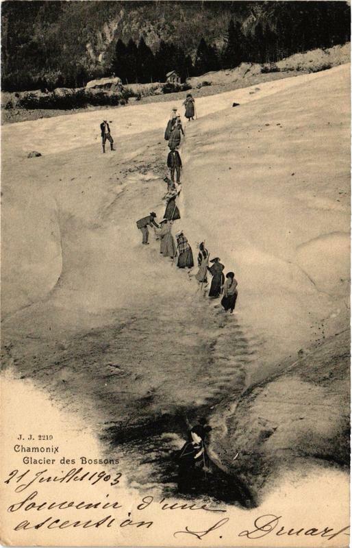 Carte postale ancienne Chamonix Glacier des Bossons