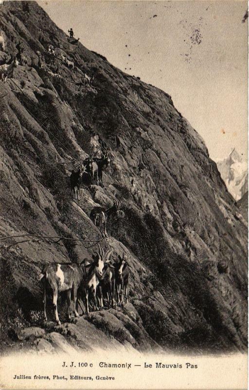 Carte postale ancienne Chamonix Le Mauvais Pas