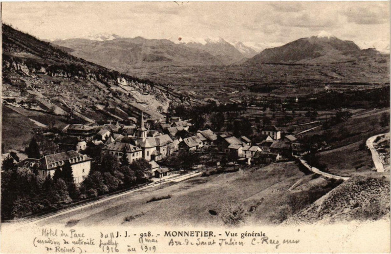 Carte postale ancienne Monnetier Vue générale