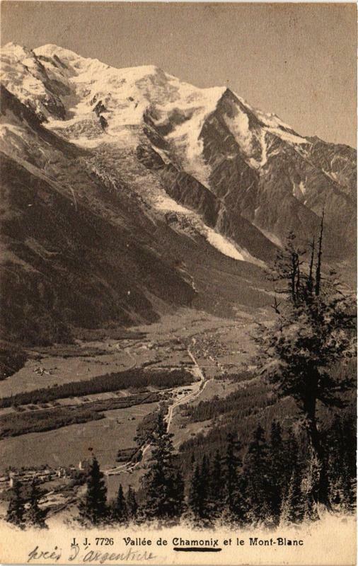 Carte postale ancienne Vallée de Chamonix et le Mont-Blanc