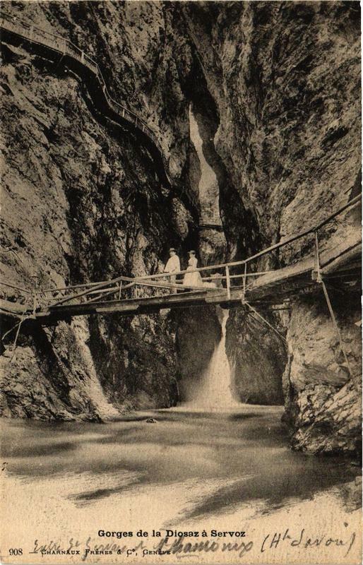 Carte postale ancienne Servoz Gorges de la Diosaz à Servoz