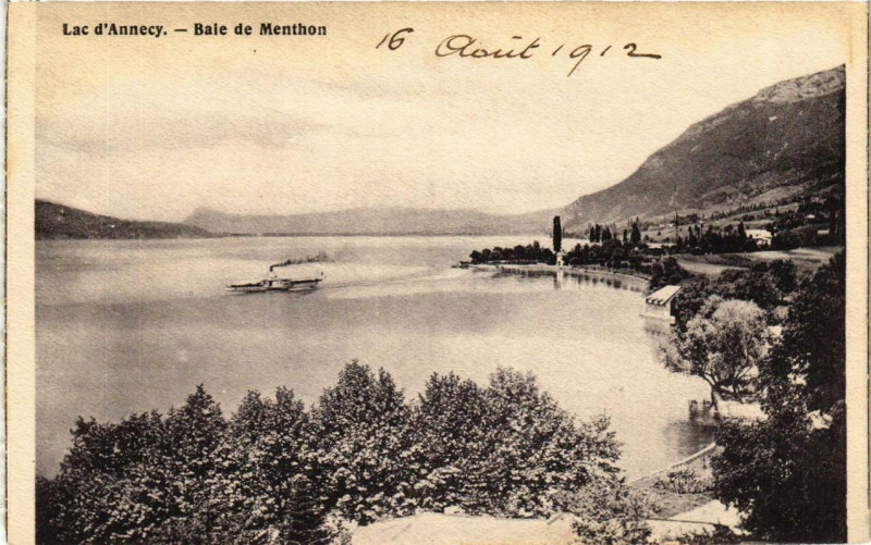 Carte postale ancienne Lac d'Annecy Baie de Menthon à Annecy