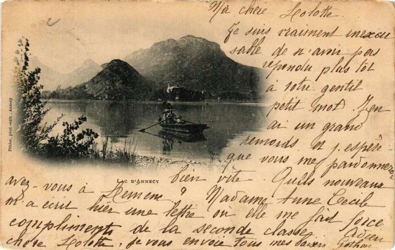 Carte postale ancienne Lac d'Annecy à Annecy