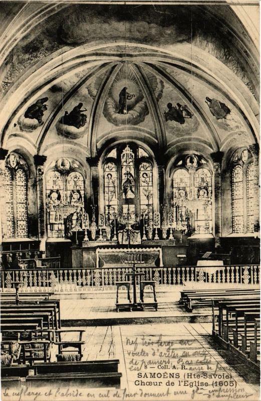 Carte postale ancienne Samoens Choeur de Eglise à Samoëns