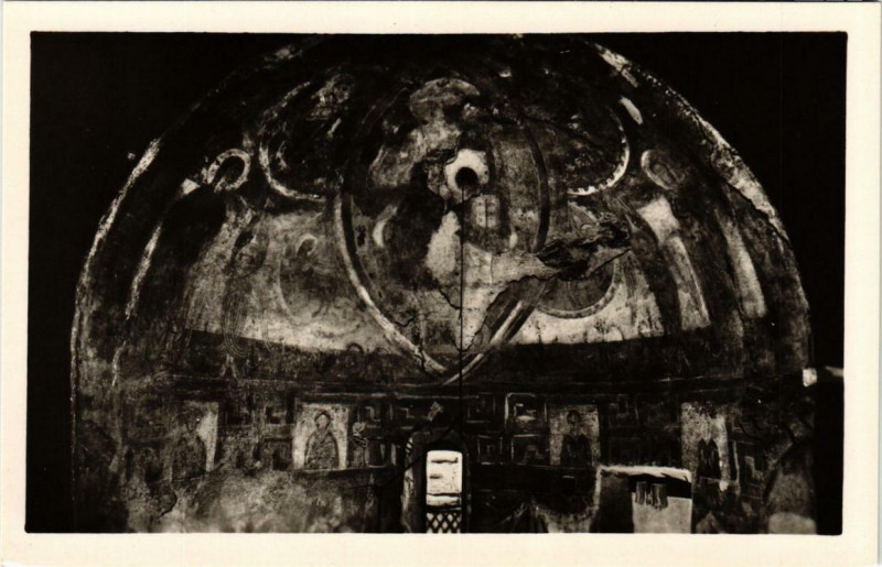 Carte postale ancienne Allinges Le Chateau - Peintures murales a l'abside à Allinges