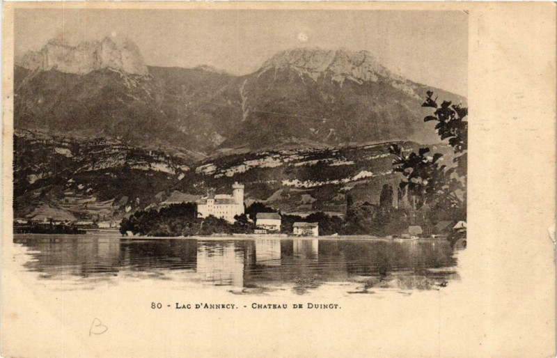 Carte postale ancienne Lac d'Annecy Chateau de Duingt à Duingt