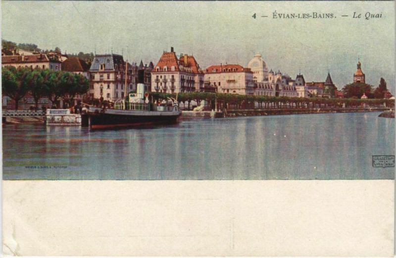 Carte postale ancienne Evian-les-Bains Le Quai à Évian-les-Bains