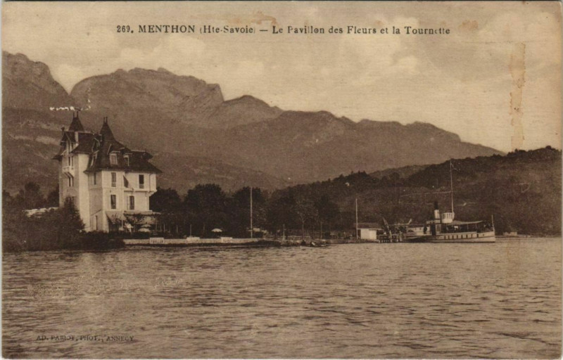 Carte postale ancienne Menthon Le Pavillen des Fleurs