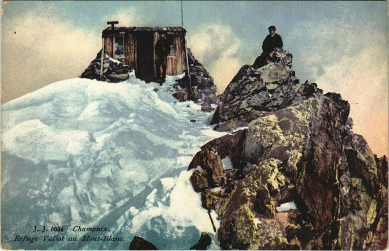 Carte postale ancienne J. J. 6664 Chamonix. Refuge Vallot au Mont-Blanc
