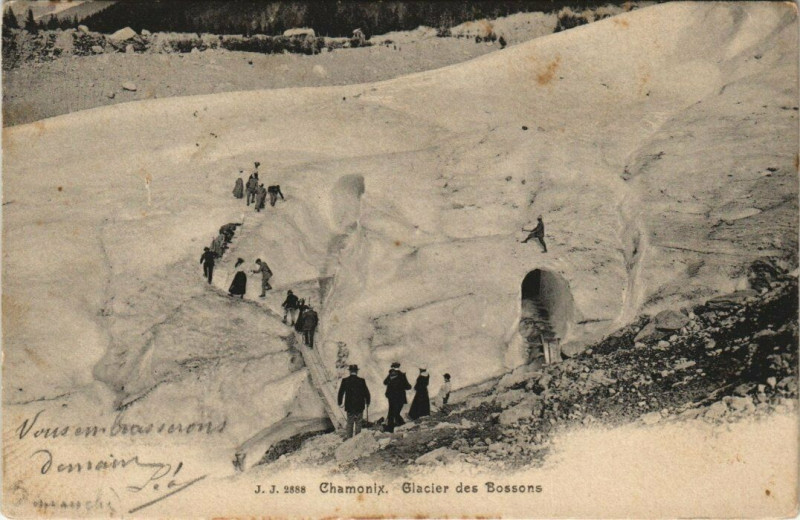 Carte postale ancienne J. J. 2888 Chamonix. Glacier des Bossons