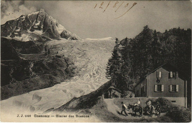 Carte postale ancienne J. J. 1092 Chamonix Glacier des Bossons