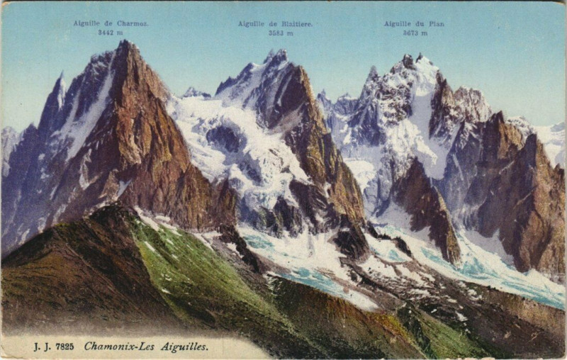 Carte postale ancienne J. J. 7825 Chamonix Les AIGUILLEs