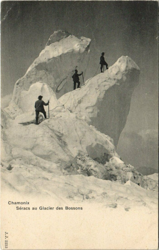 Carte postale ancienne J. J. 2233 Chamonix - Seracs au Glacier des Bossons