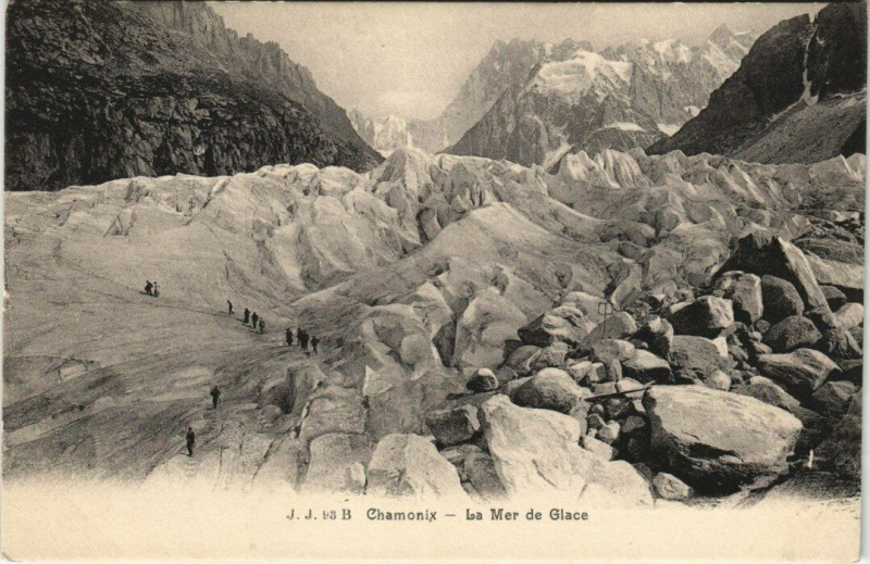 Carte postale ancienne J. J. 93 B Chamonix La Mer de Galce