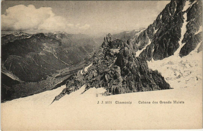 Carte postale ancienne J. J. 5052 Chamonix - Cabane des Grande Mulets