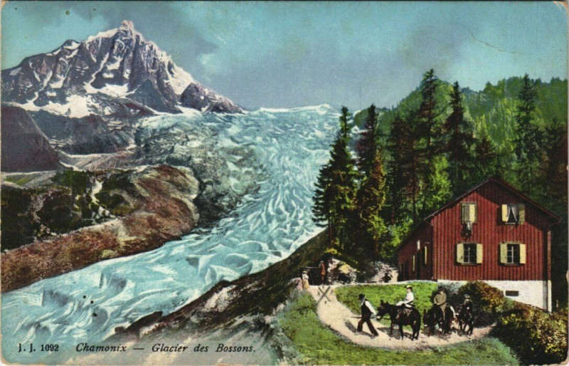 Carte postale ancienne J. J. 1092 Chamonix Glacier des Bossons