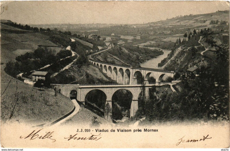 Carte postale ancienne Viaduc de Viaison pres Mornex