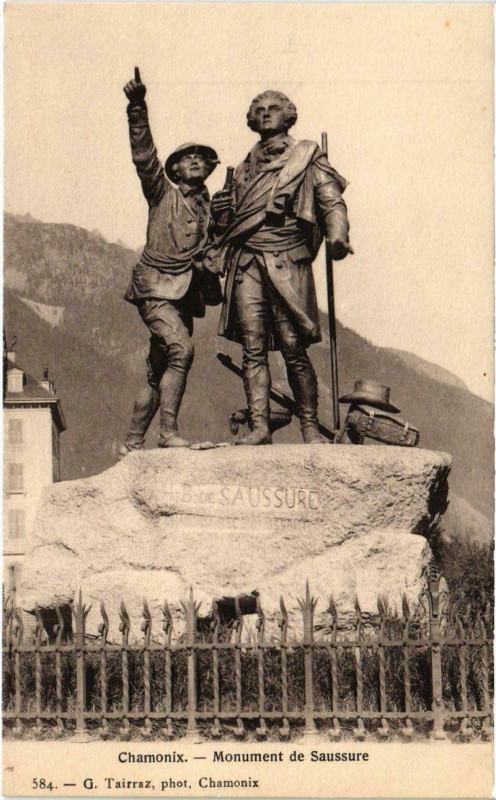 Carte postale ancienne Chamonix - Monument de Saussure