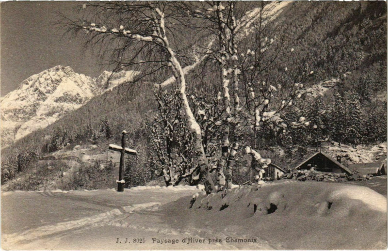 Carte postale ancienne Paysage d'Hiver pres Chamonix