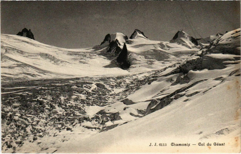 Carte postale ancienne Chamonix - Col du Geant