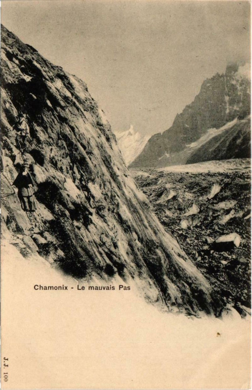 Carte postale ancienne Chamonix - Le mauvais Pas