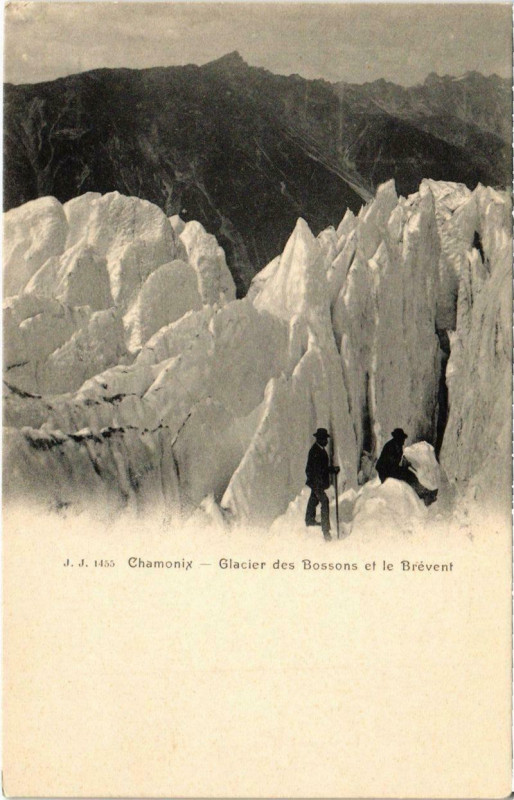 Carte postale ancienne Chamonix - Glacier des bossons et le Brevant