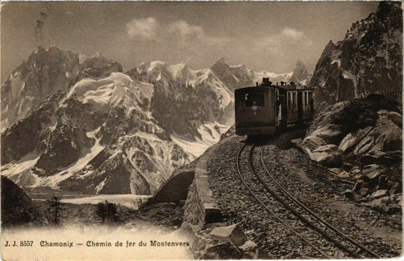 Carte postale ancienne Chamonix - Chemin de fer du Montenvers à Vers