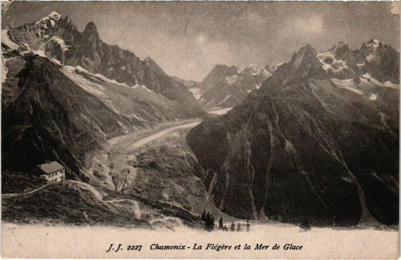 Carte postale ancienne Chamonix - La Flegere et la Mer de Glace