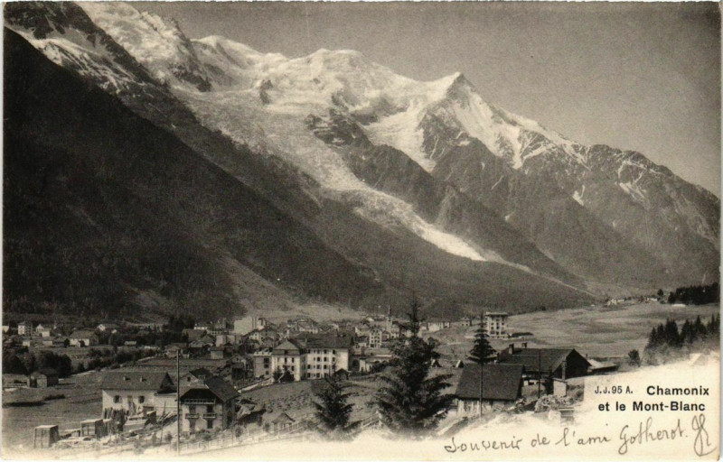 Carte postale ancienne Chamonix et le Mont-Blanc