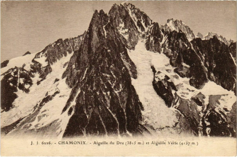 Carte postale ancienne Chamonix - Aiguille du Dru