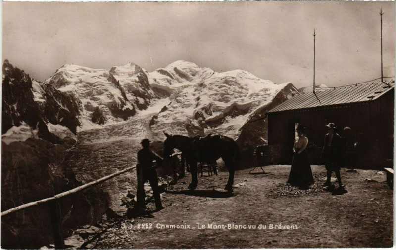 Carte postale ancienne Chamonix - Le Mont-Balnc vu du Brevent
