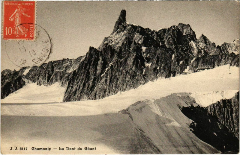 Carte postale ancienne Chamonix - La Dent du Geant