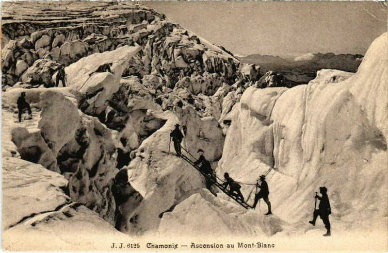 Carte postale ancienne Chamonix - Acension au Mont-Blanc