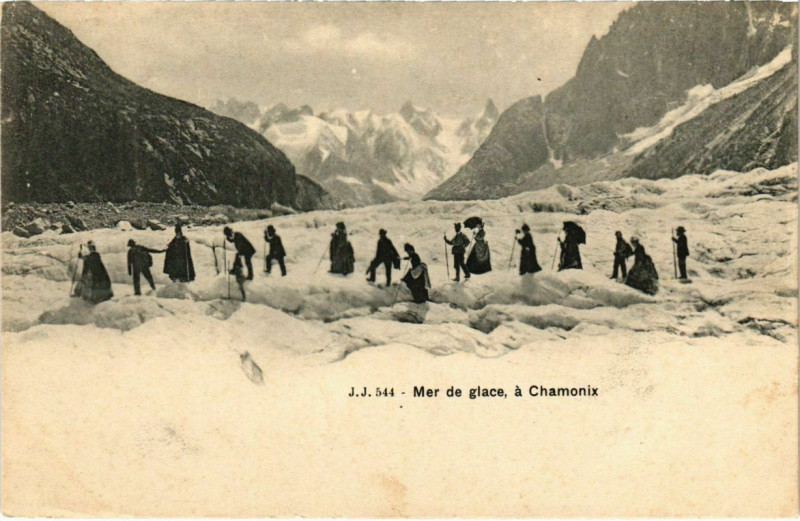 Carte postale ancienne Mer de glace a Chamonix