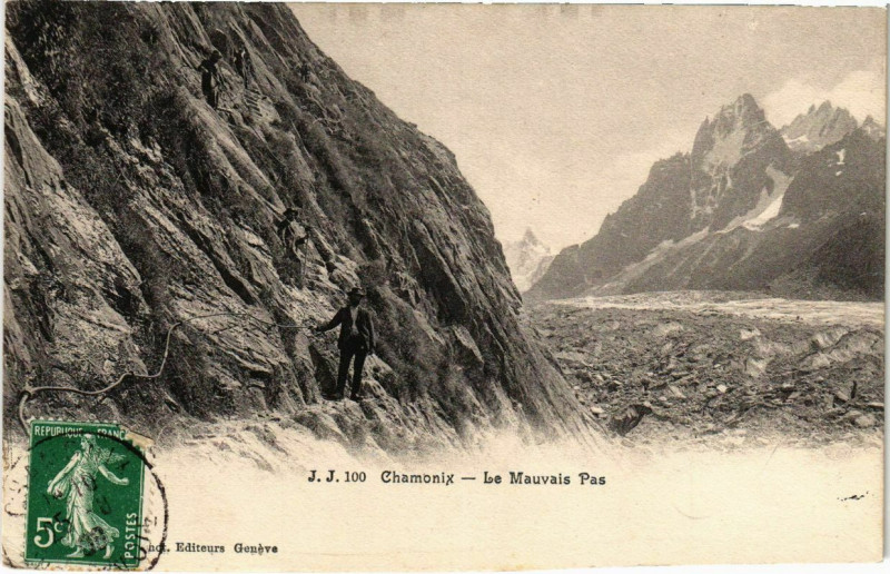 Carte postale ancienne Chamonix - Le Mauvais Pas
