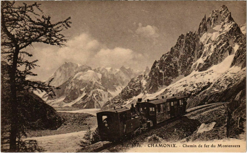 Carte postale ancienne Chamonix - Chemin de fer du Montenvers à Vers