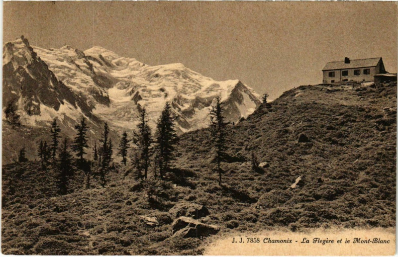 Carte postale ancienne Chamonix - La Flegere et le Mont-Blanc