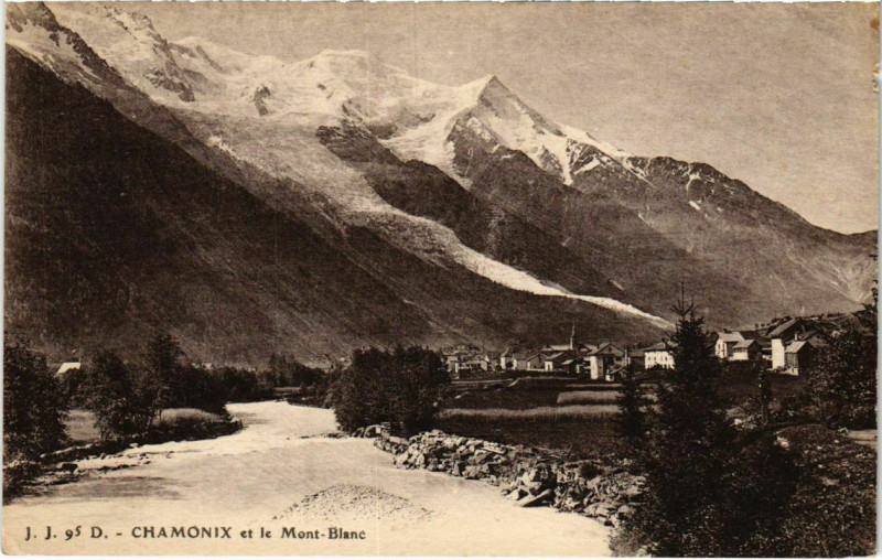 Carte postale ancienne Chamonix et le Mont-Blanc