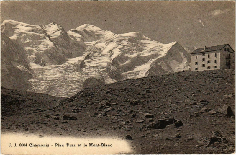 Carte postale ancienne Chamonix - Plan-Praz et le Mont-Blanc