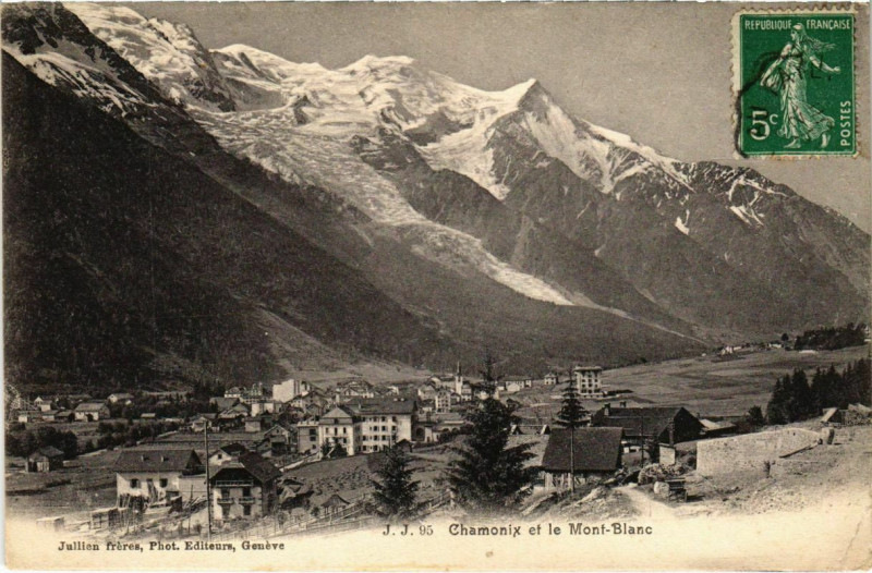 Carte postale ancienne Chamonix et le Mont-Blanc