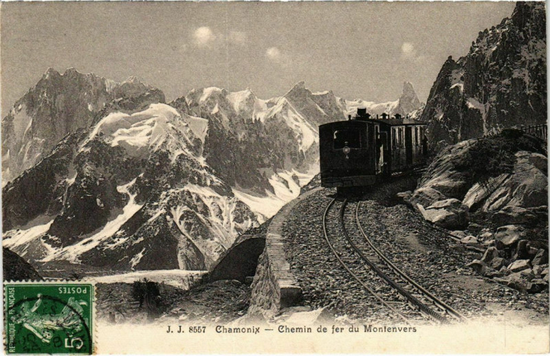 Carte postale ancienne Chamonix - Chemin de fer du Montenvers à Vers