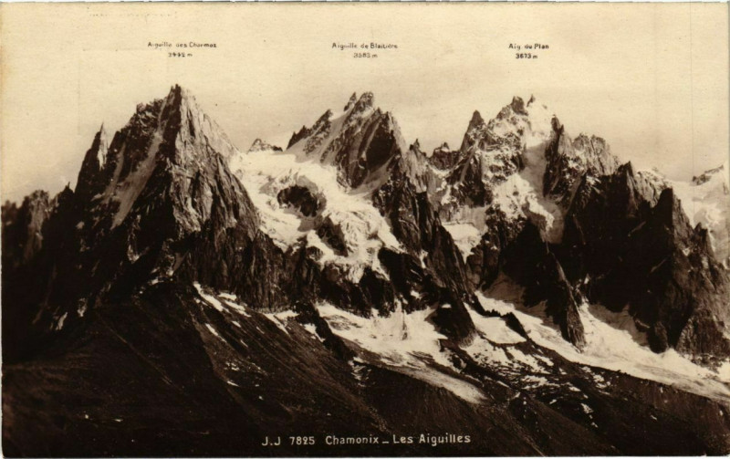 Carte postale ancienne Chamonix - Les AIGUILLEs